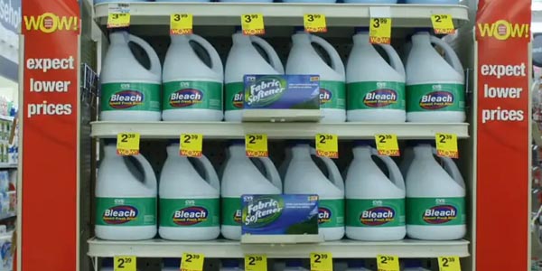 Bleach on the shelf at CVS